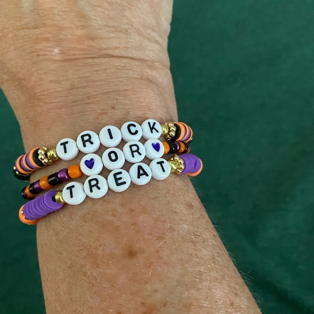 Halloween Stack Heishi Stretch Bracelets Trick or Treat